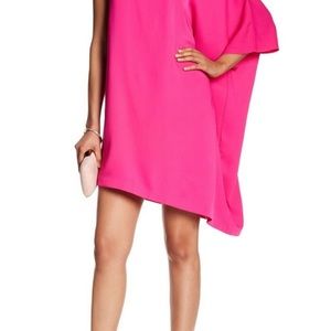 Gorgeous hot pink asymmetric dress. Gently worn. No visible damage noted.